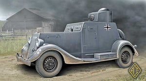 Portada de la caja de la maqueta del coche blindado con ametralladora de torreta Ba-20 en escala 1:48 de ACE referencia 48108 