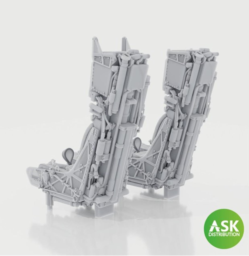 Foto trasera del kit de asientos para caza F-14D en escala 1:48 del fabricante ASK referencia A48076 