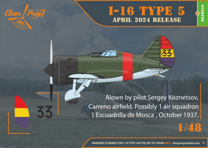 Decoración 2 de la maqueta del caza soviético I-16 mosca en escala 1:48 de Clear Prop referencia 4821