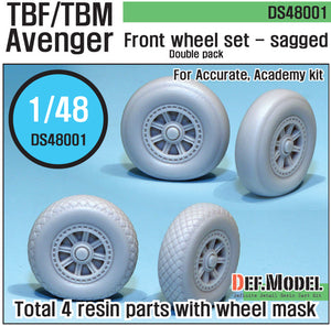 Portada del set de ruedas para bombardero naval norteamericano TBF/TBM Avenger en escala 1:48 de Def Model referencia 48001