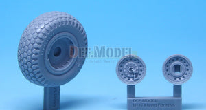 Detalle del Set nº3 de ruedas deformadas para bombardero B-17 en versiones G o F en escala 1:48 de Def Model referencia DS48005