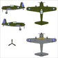 Decoración 3 de la maqueta del caza norteamericano Vultee P-66 Vanguard en escala 1:48 de Dora Wings referencia 48053