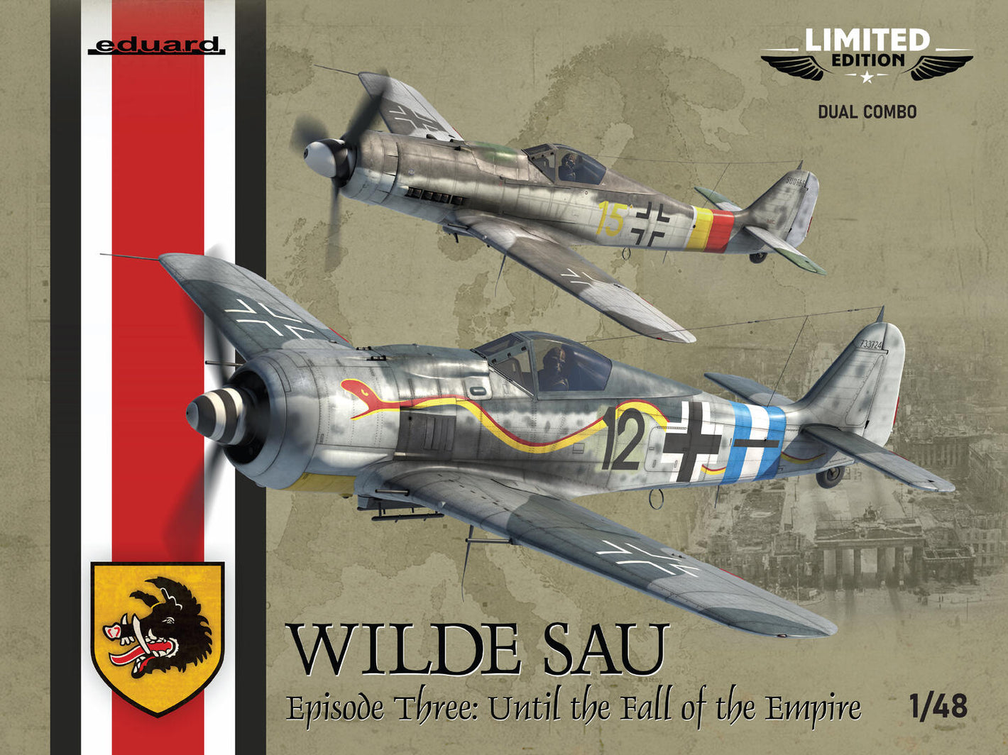 Portada de la caja de la maqueta de la Edición Especial de Eduard dual combo Wilde Sau episodio 3 en escala 1:48 referencia 11199