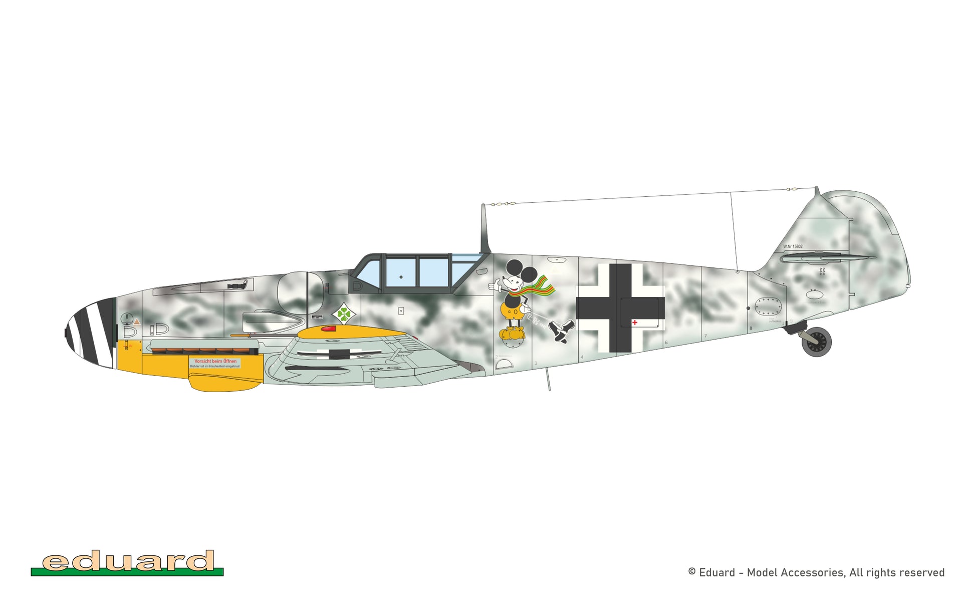 Decoración 2 de la maqueta del caza alemán Bf 109 G-6 en escala 1:48 Edición PorfiPACK de Eduard referencia 82167