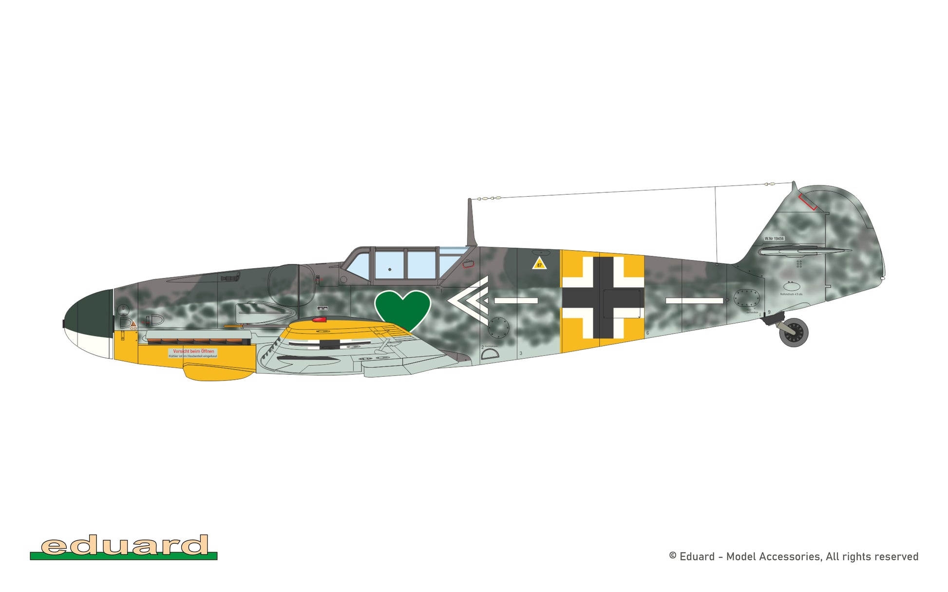 Decoración 3 de la maqueta del caza alemán Bf 109 G-6 en escala 1:48 Edición PorfiPACK de Eduard referencia 82167