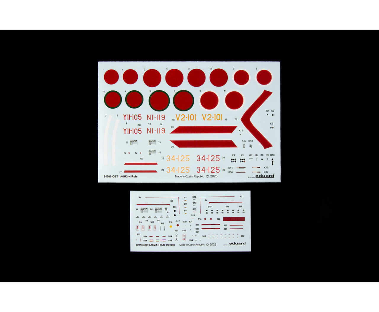 Calcas de la maqueta del caza japonés A6M2-N Rufe en escala 1:48 edición Weeknd de Eduard referencia 84208