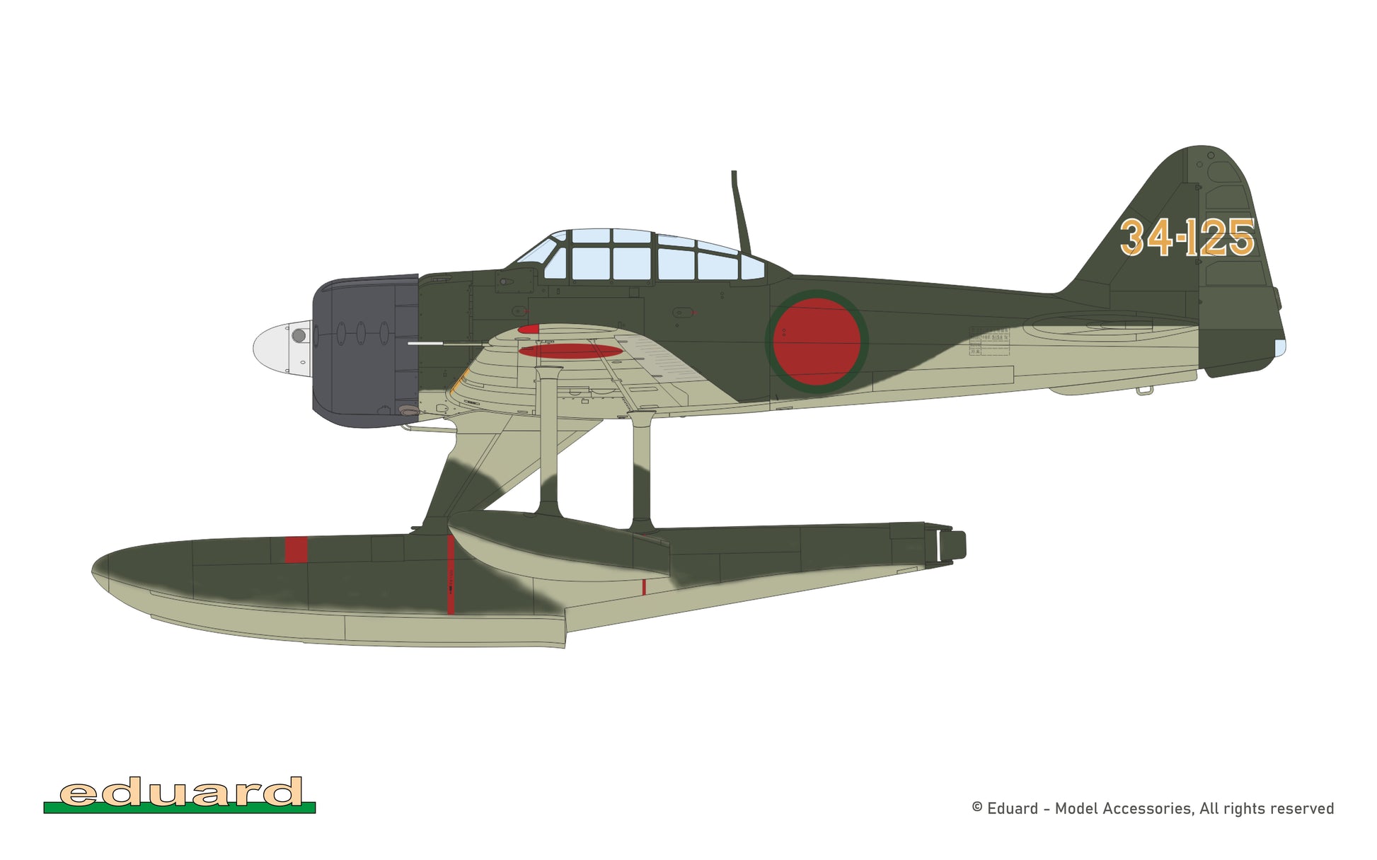 Decoración 4 de la maqueta del caza japonés A6M2-N Rufe en escala 1:48 edición Weeknd de Eduard referencia 84208