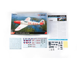 Contenido de la caja de la maqueta del caza checo Avia S-199 en escala 1:48 de Eduard referencia 948012
