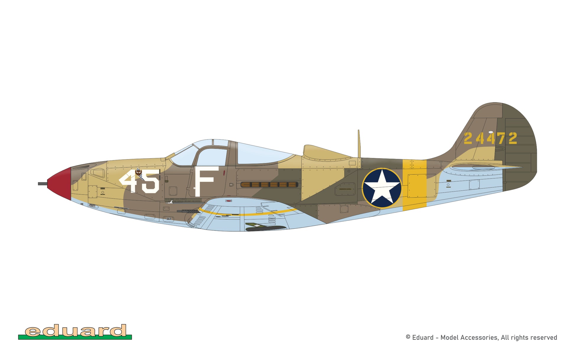 Decoración 3 de la maqueta del caza norteamericano P-39 Aircobra en versiones K y L en escala 1:48 de Eduard referencia 8463
