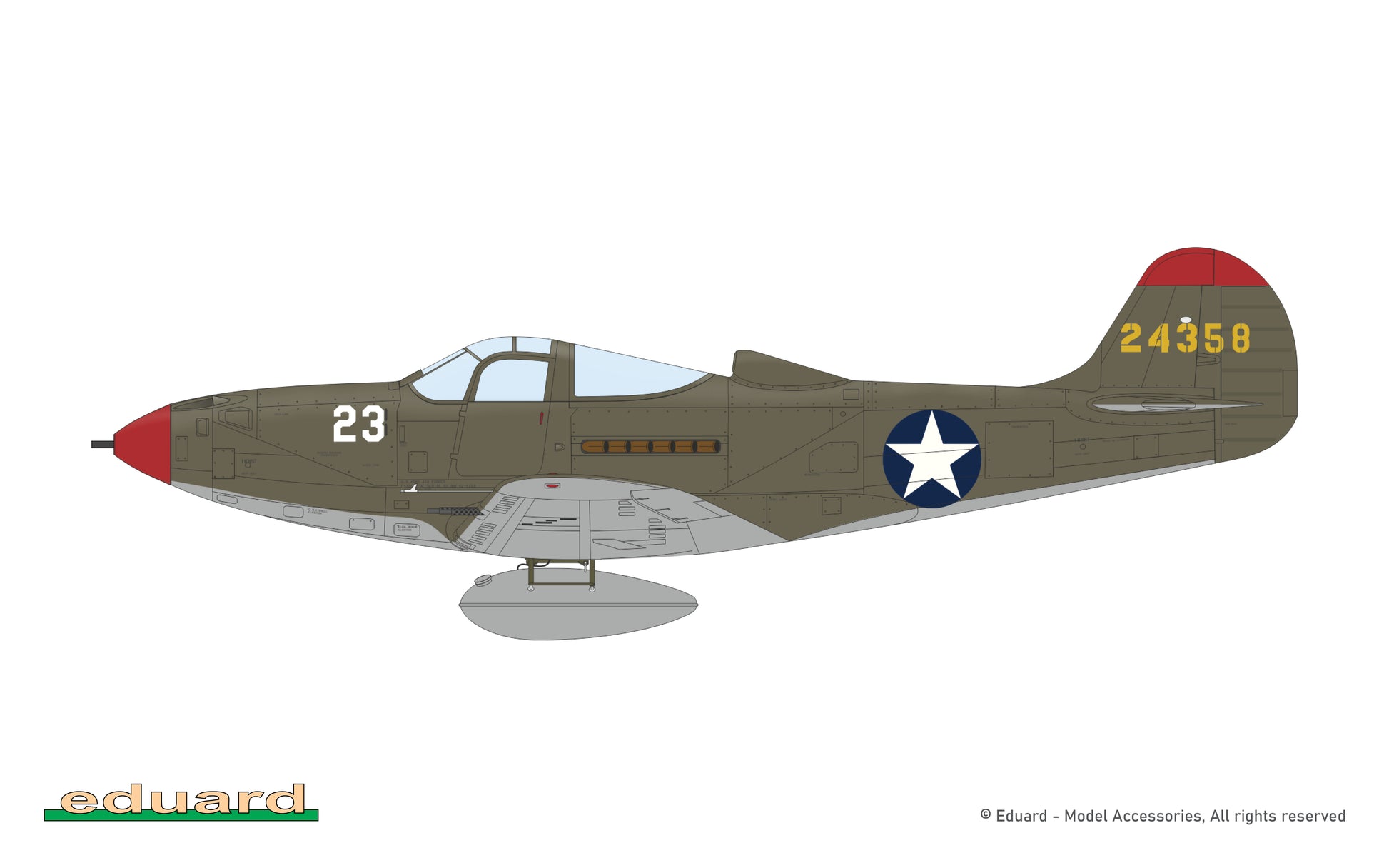 Decoración 4 de la maqueta del caza norteamericano P-39 Aircobra en versiones K y L en escala 1:48 de Eduard referencia 8463