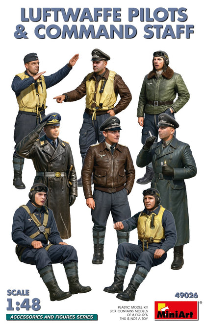 Portada de la caja de las figuras de pilotos y mecánicos alemanes de la 2ª Guerra Mundial en escala 1:48 de Miniart referencia 49026