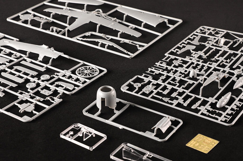 Piezas de la maqueta del caza alemán Fw190 A-8 en escala 1:48 de Hobby Boss referencia 81782