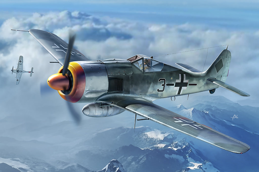 Portada de la caja de la maqueta del caza alemán Fw190 A-8 en escala 1:48 de Hobby Boss referencia 81782