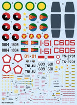 Set de calcas para caza ruso Su-27 Flanker B yC  en escala 1:48 de Hi Deacl Line referencia 48-022