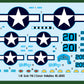 Calcas de la maqueta del caza embarcado norteamericano F4U2 Corsair en escala 1:48 de Hobby Boss referencia 80835