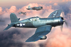 Portada de la maqueta del caza embarcado norteamericano F4U2 Corsair en escala 1:48 de Hobby Boss referencia 80835
