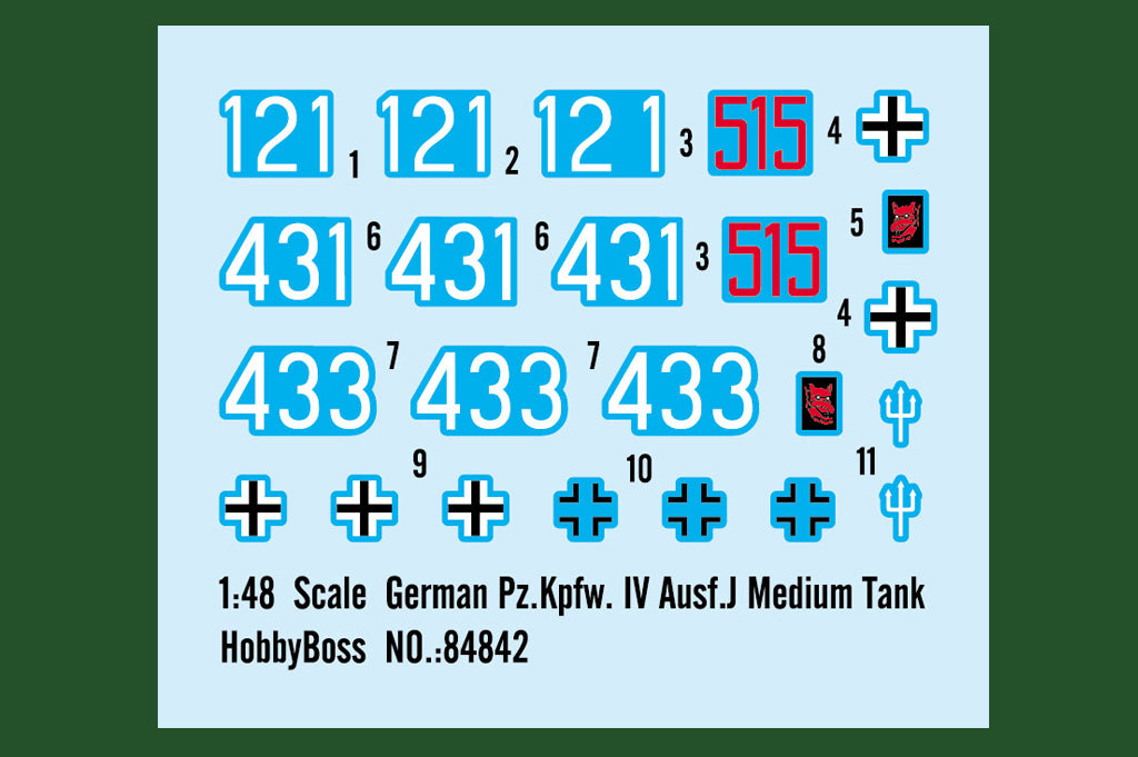 Calcas de la maqueta del carro de combate alemán Panzer IV Ausf J en escala 1:48 de Hobby Boss referencia 84842