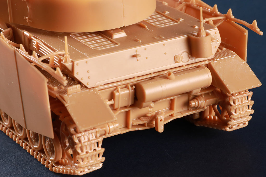 Detalle de la trasera de la maqueta del carro de combate alemán Panzer IV Ausf J en escala 1:48 de Hobby Boss referencia 84842