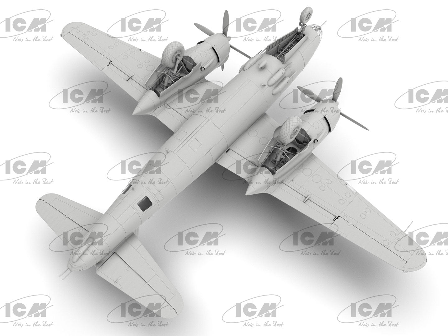 Foto inferior de la maqueta del bombardero B-26G en escala 1:48 de ICM referencia 48323