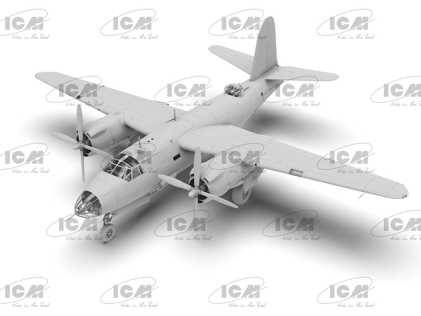 Foto lateral izquierda de la maqueta del bombardero B-26G en escala 1:48 de ICM referencia 48323