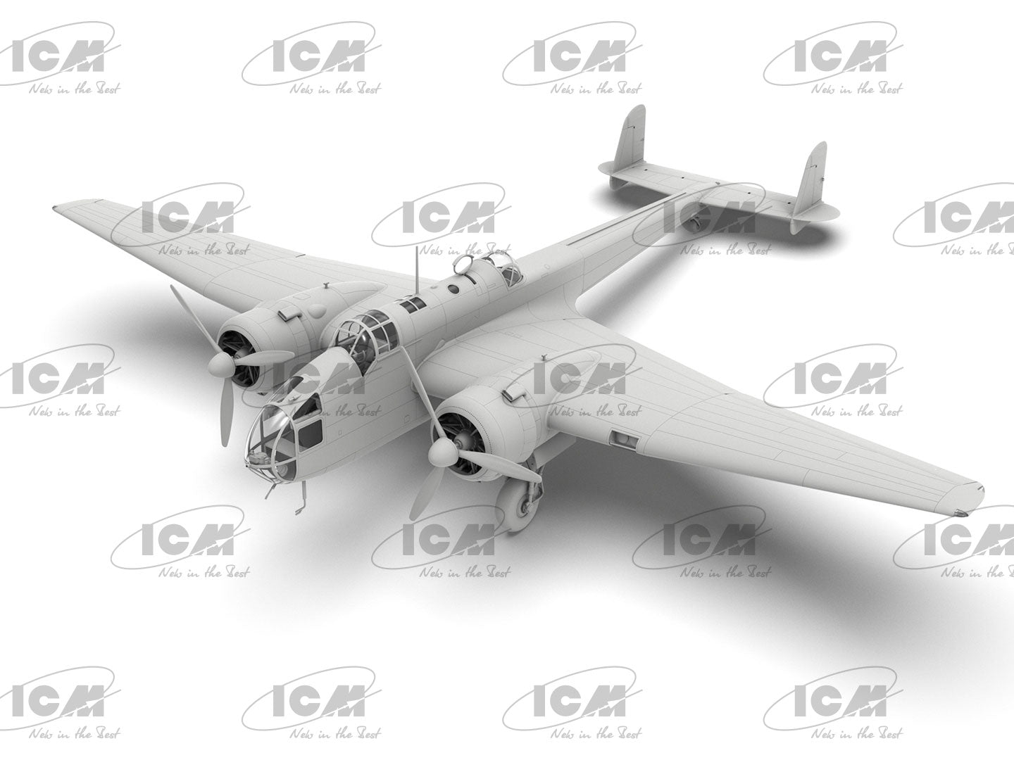 Foto frontal de la maqueta del bombardero británico HP.52 Hampden B Mk.I en escala 1:48 de ICM referencia 48352