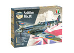 Portada de la caja de la maqueta del caza británico Spitfire Mk.IX en escala 1:48 de Italeri referencia 2843