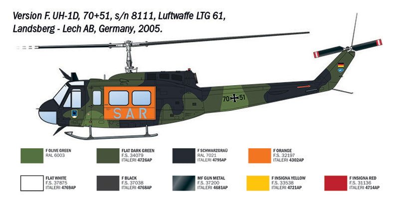 Decoración 6 de la maqueta del helicóptero AB-205 / UH-1D en escala 1:48 de Italeri referencia 2845