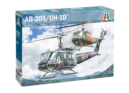 Portada de la maqueta del helicóptero AB-205 / UH-1D en escala 1:48 de Italeri referencia 2845