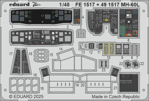 Set de fotograbados para mejora del helicóptero MH-60L en escala 1:48 de Eduard referencia FE1517