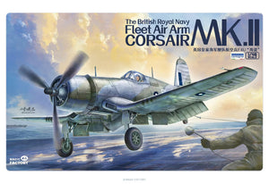 Portada de la caja de la maqueta del caza norteamericano F4U Corsair en versión inglesa en escala 1:48 de Magic Factory referencia 5004