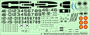 Set de calcas para maquetas en escala 1:48 del caza español F/A-18 del fabricante ModelMaker Decals referencia D48089