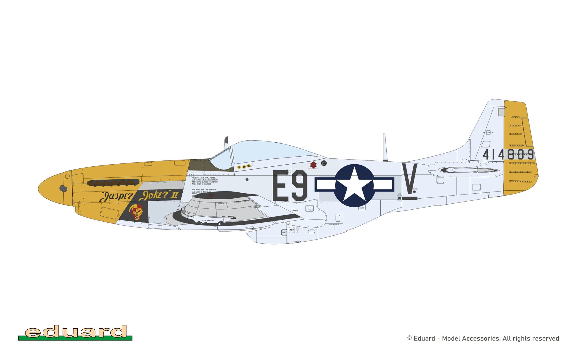 Decoración 10 de la maqueta del caza P-51 Mustang en edición especial Mighty Eight 65th Fighter Group en escala 1:48 de Eduard referencia 11196