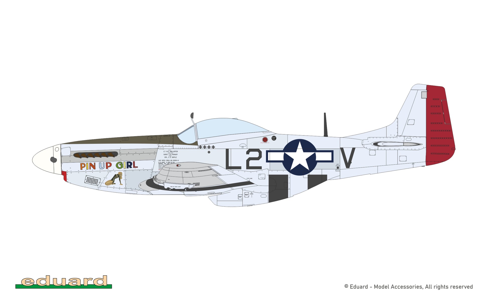 Decoración 11 de la maqueta del caza P-51 Mustang en edición especial Mighty Eight 65th Fighter Group en escala 1:48 de Eduard referencia 11196