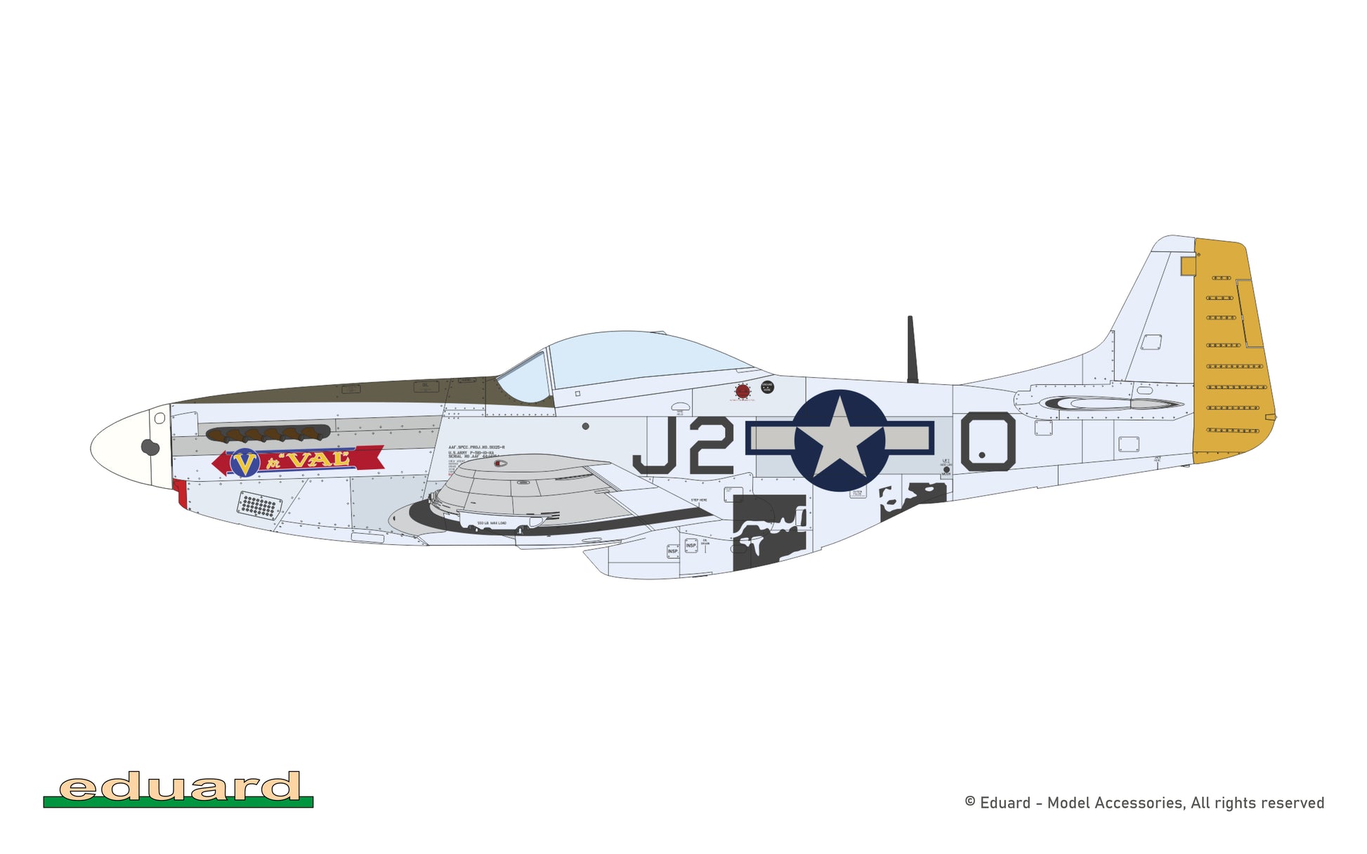 Decoración 12 de la maqueta del caza P-51 Mustang en edición especial Mighty Eight 65th Fighter Group en escala 1:48 de Eduard referencia 11196