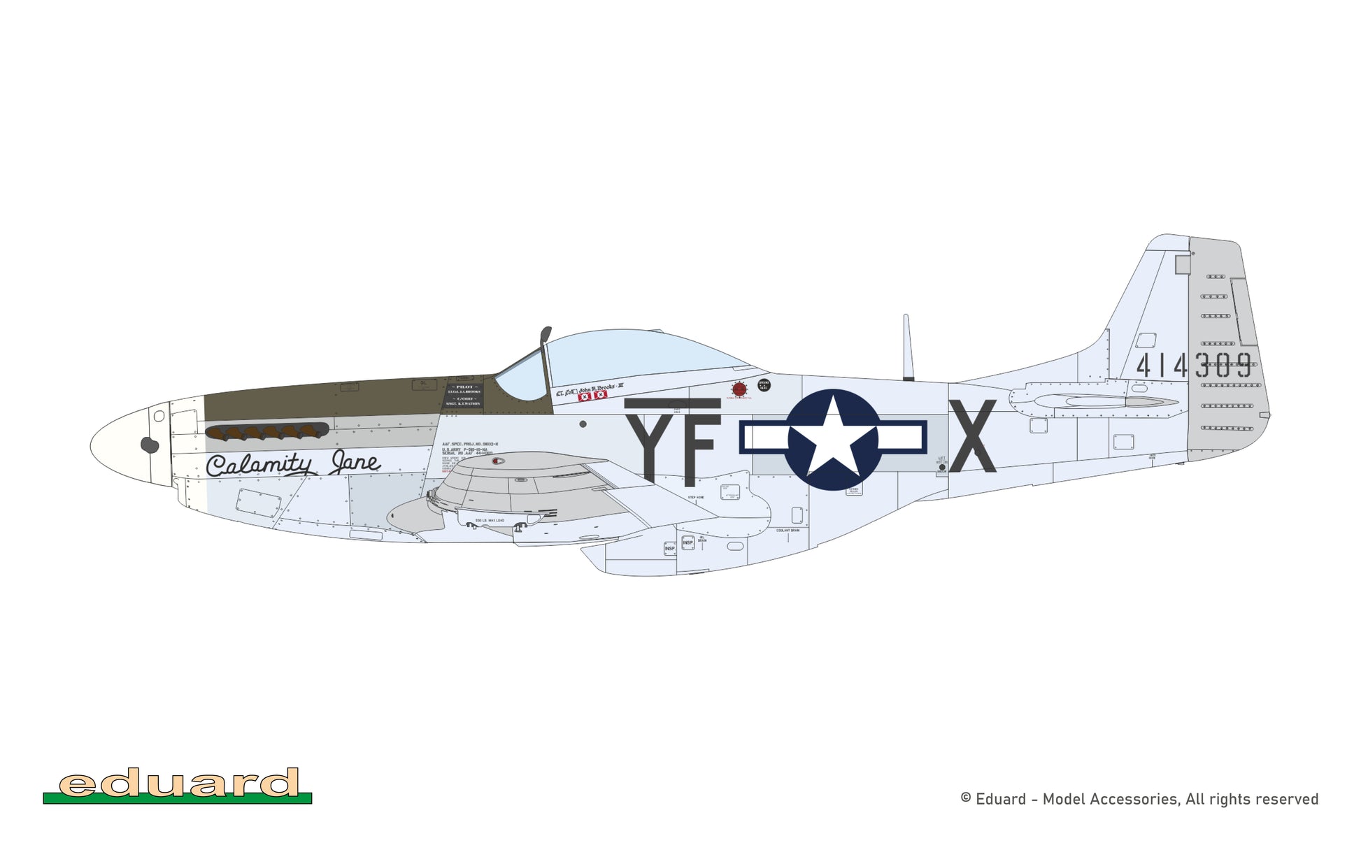 Decoración 7 de la maqueta del caza P-51 Mustang en edición especial Mighty Eight 65th Fighter Group en escala 1:48 de Eduard referencia 11196