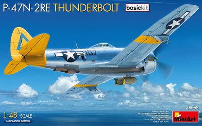 Portada de la caja de la maqueta del caza P-47N-2RE Thunderbolt en escala 1:48 de Miniart referencia 48068