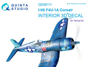 Portada del set de mejora de calcas 3D para cabina y asiento del caza F4-1 Corsair de Tamiya en escala 1:48 de Quinta Studio referencia 48111
