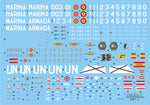 Detalle del set de calcas españolas para los helicópteros AB-204 y AB-212 en escala 1:48 del fabricante Series Españolas referencia 2748