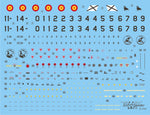 Detalle del set de calcas con insignias españolas para las maquetas del avión Eurofughter en escala 1:48 de Series Españolas referencia 2248