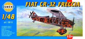 Portada de la caja de la maqueta del caza biplano italiano Fiat CR-32 Feccia en escala 1:48 de Smer referencia 0810