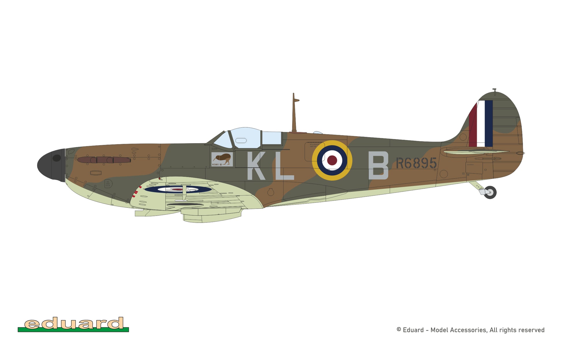 Decoración 6 de la maqueta del caza británico Spitfire Mk.I en escala 1:48 de Eduard edición Batalla de Inglaterra referencia 11197