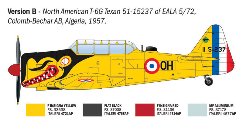 Decoración 2 de la maqueta del caza T-6G Texan en escala 1:48 de Italeri referencia 2652