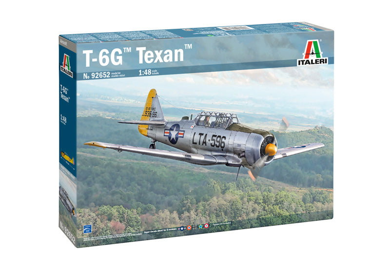 Portada de la caja de la maqueta del caza T-6G Texan en escala 1:48 de Italeri referencia 2652