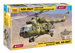 Portada de la caja de la maqueta del helicóptero ruso Mil Mio MT en escala 1:48 de Zvezda referencia 4828