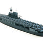 Foto trasera de la maqueta del portaviones norteamericano USS Yorktown en escala 1:700 de Tamiya referencia 31712