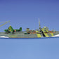Foto lateral de la maqueta del transporte de hidroaviones japonés Akitsushima en escala 1:700 de Aoshima referencia 05178