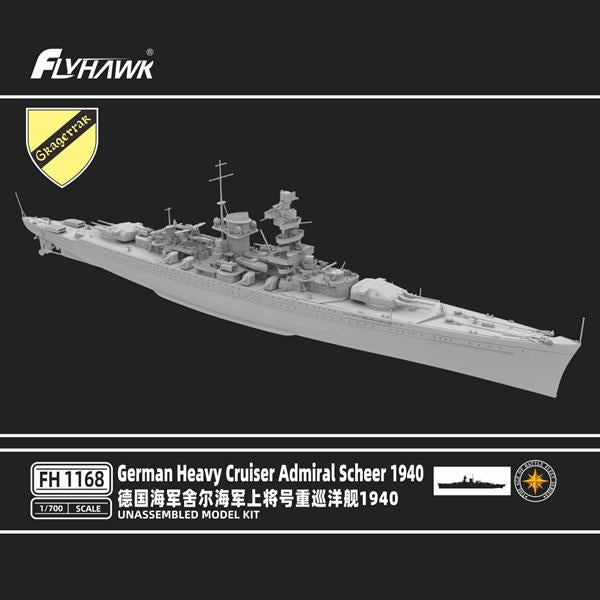Maqueta del crucero pesado alemán Admiral Scheer en 1940 y en escala 1:700 del fabricante Flyhwak referencia 1168