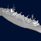 Foto lateral derecha de la maqueta del buque de apoyo rápido norteamericano USS Sacramento en escala 1:700 de Trumpeter referencia 05785