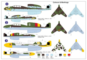 Decoraciones de la maqueta del diseño del caza a reacción alemán P.60C-1 Raptor en escala 1:72 de AZ Model referencia 7895 