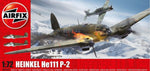 Portada de la caja de la maqueta del bombardero alemán He-111 P-2 en escala 1:72 de Airfix referencia A06014